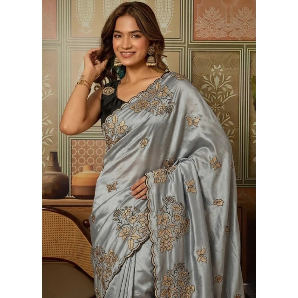 Women's Kota Doria Cotton Border Saree With Blouse (Yellow, 5-6 Mtrs)