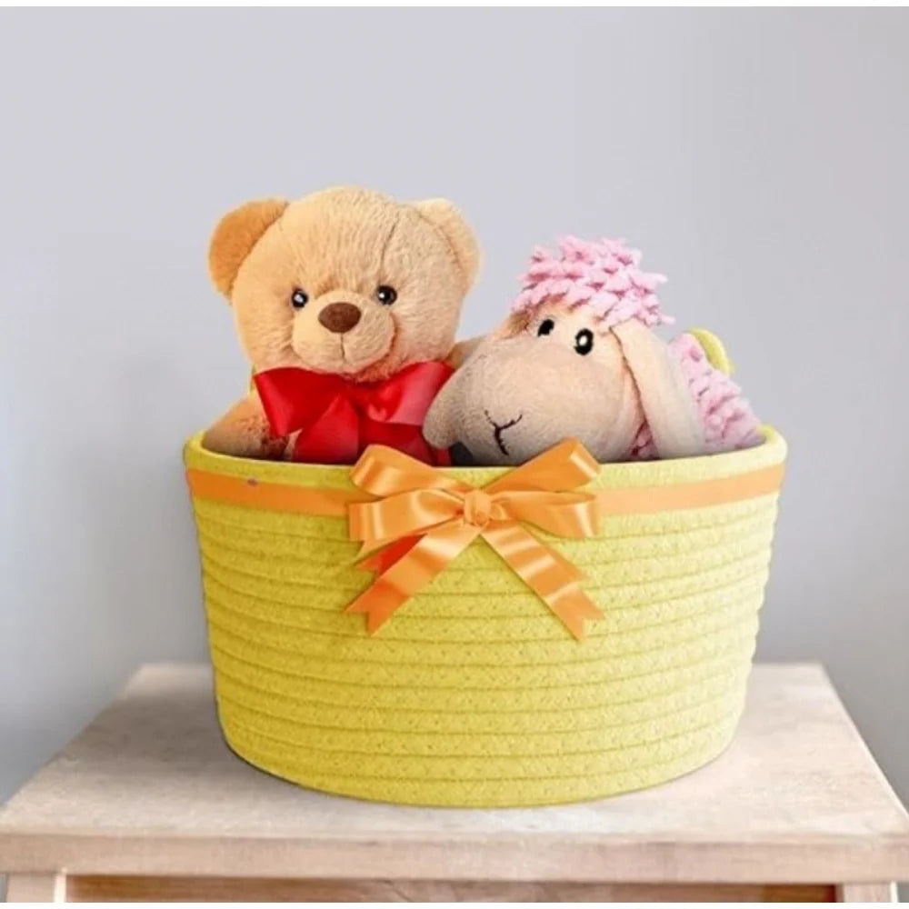 Yellow Cotton Cat Basket