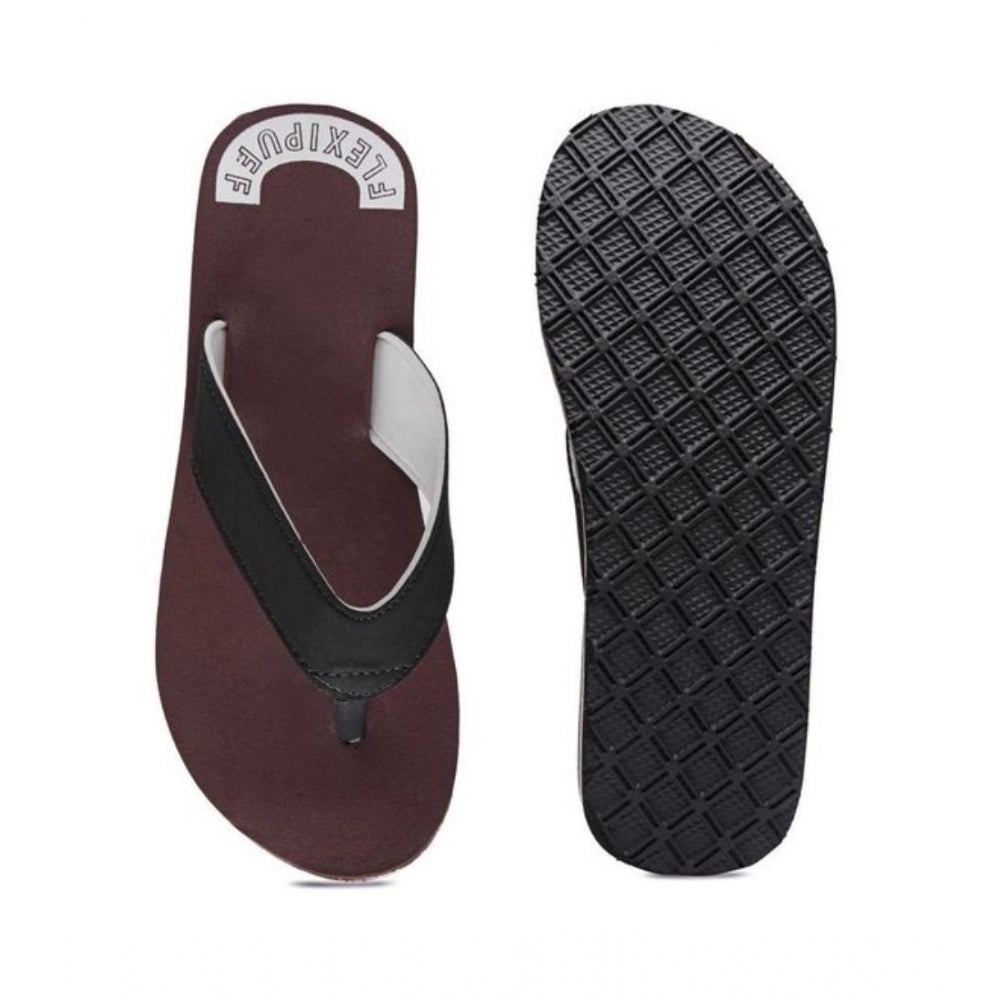 Unisex Rubber Men's Slippers for Ultimate Comfort (Maroon) - Size 7