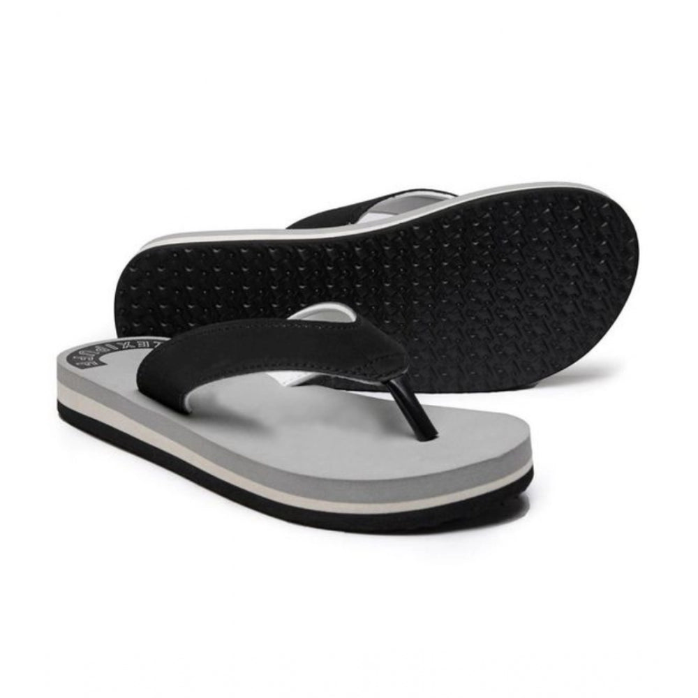 Unisex Rubber Men's Slippers for Ultimate Comfort (Grey) - Size 10