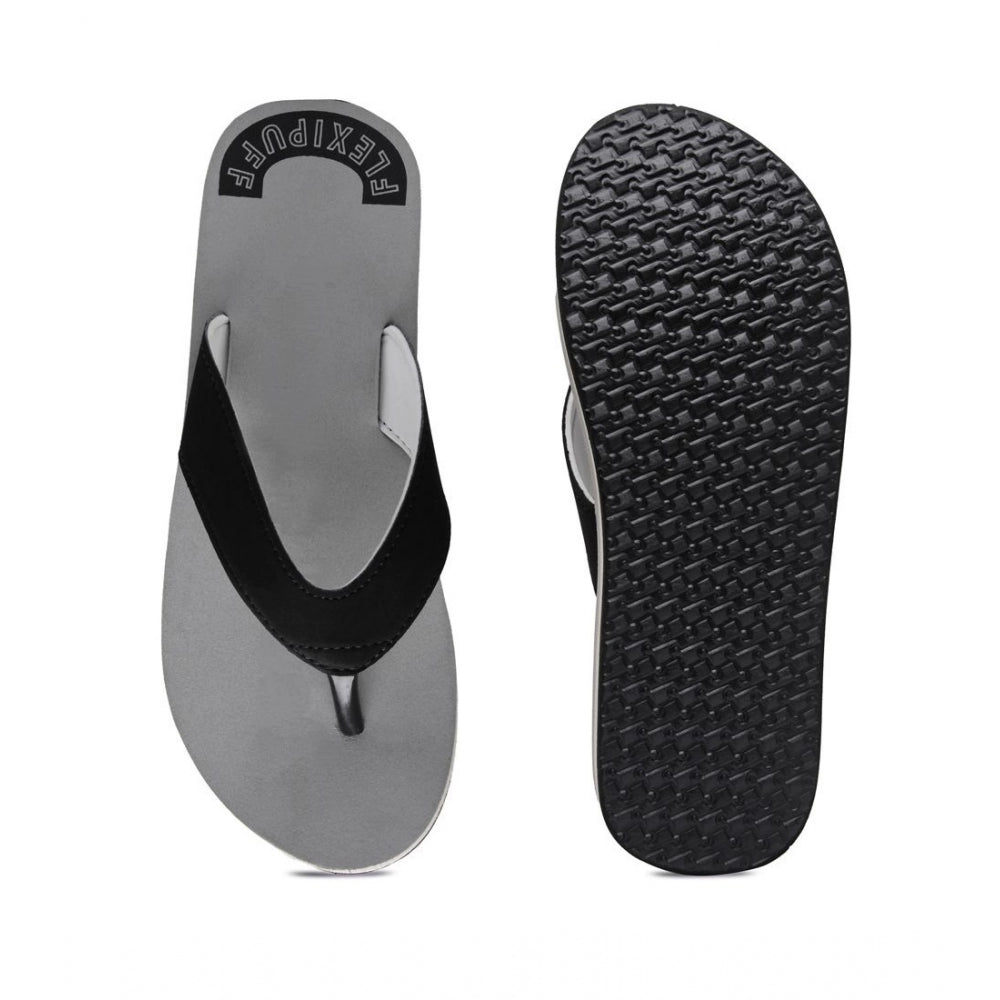 Unisex Rubber Men's Slippers for Ultimate Comfort (Grey) - Size 7