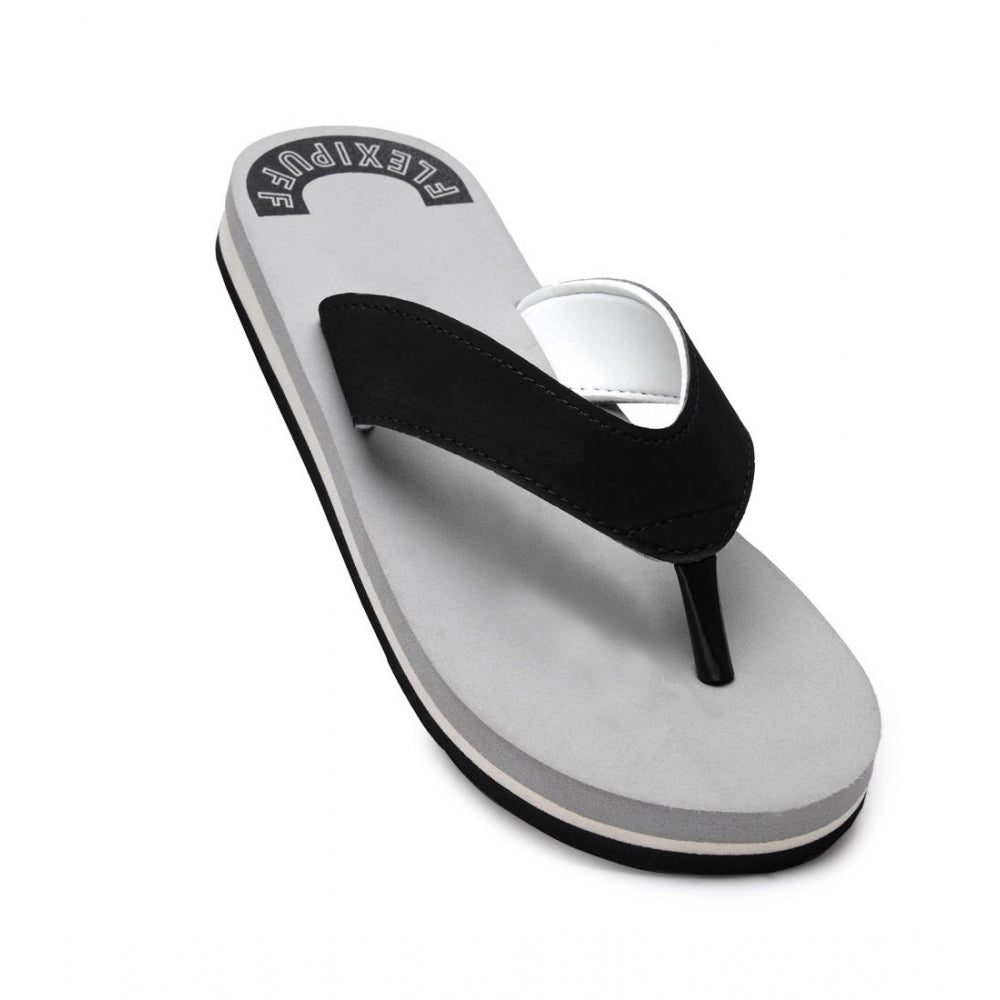 Unisex Rubber Men's Slippers for Ultimate Comfort (Grey) - Size 6