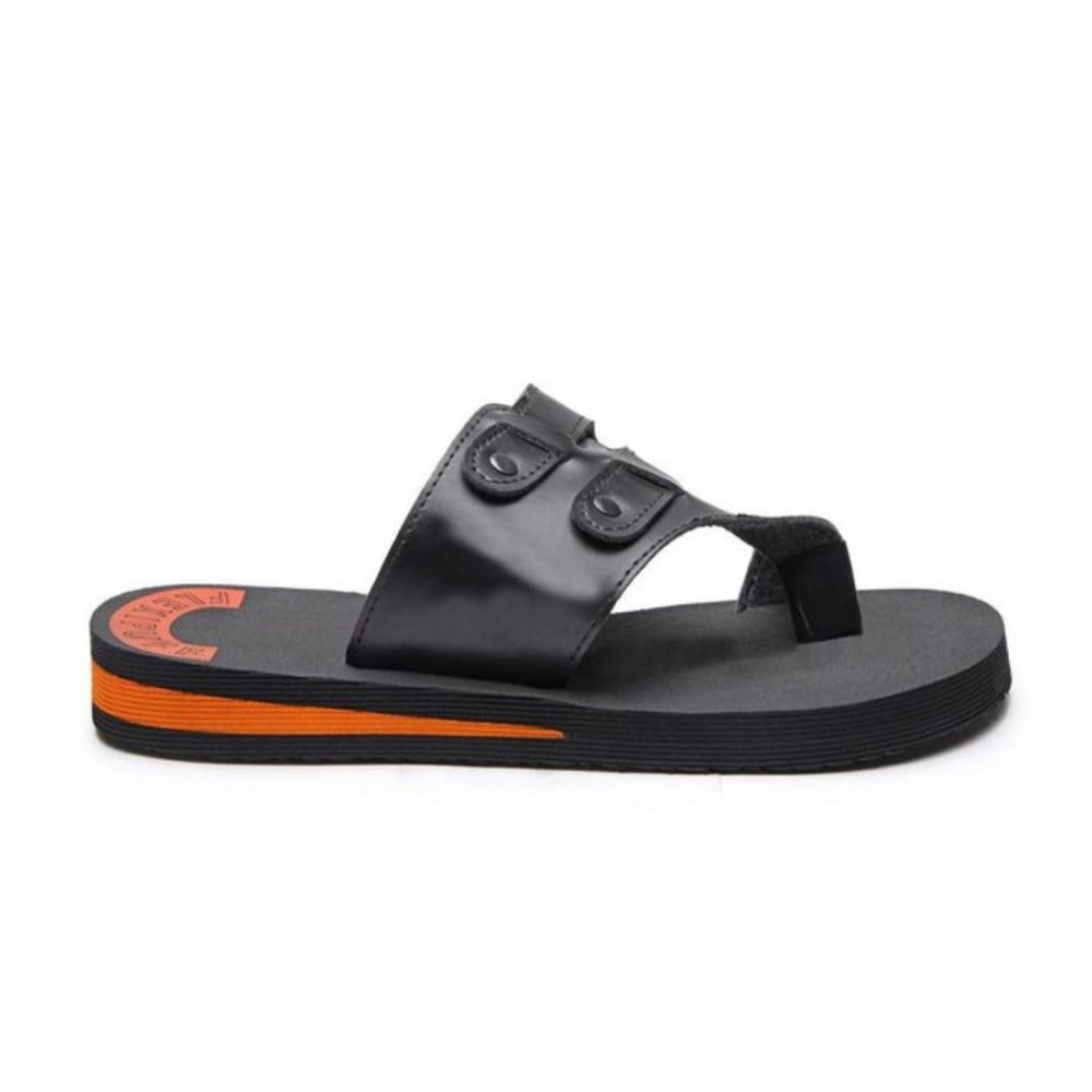 Unisex Rubber Lightweight Slippers for Effortless Style (Black) - Size 9