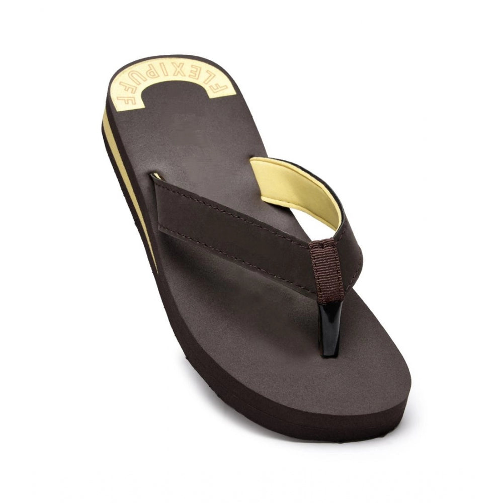 Unisex Rubber Comfortable Orthopedic Doctor Slipper and Flip Flops (Brown) - Size 9