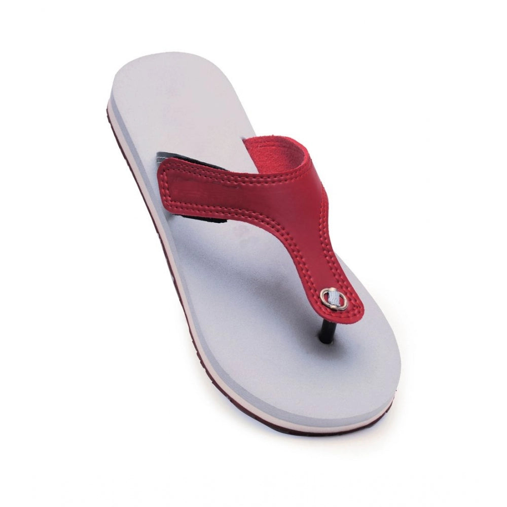 Unisex Rubber Lightweight T-Style Slippers (Maroon) - Size 9