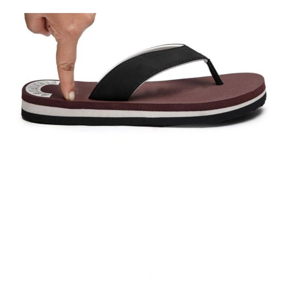 Unisex Rubber Men's Slippers for Ultimate Comfort (Maroon) - Size 9