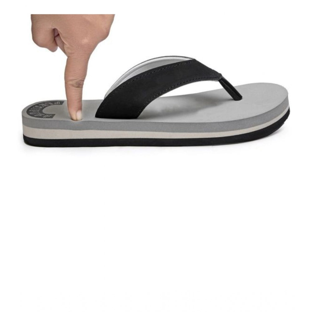 Unisex Rubber Men's Slippers for Ultimate Comfort (Grey) - Size 9