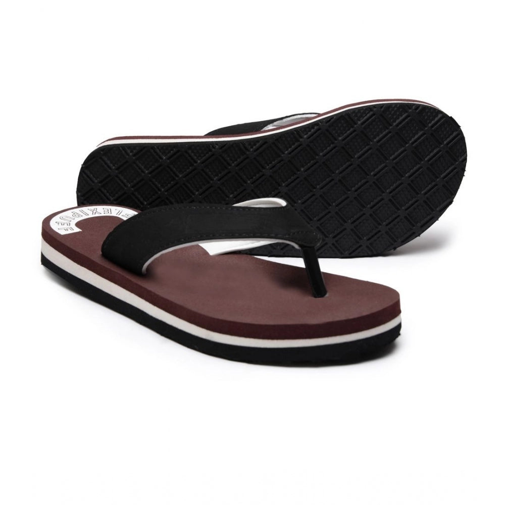 Unisex Rubber Men's Slippers for Ultimate Comfort (Maroon) - Size 10