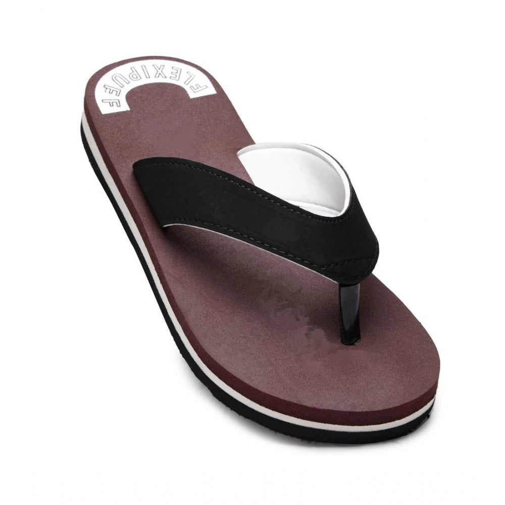 Unisex Rubber Men's Slippers for Ultimate Comfort (Maroon) - Size 6