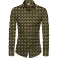 Generic Men's Casual Floral Printed Cotton Blend Unstitched Shirt Fabric 1.6 Mtrs (Brown)