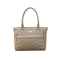 Generic Women's PU Leather Solid Shoulder Zipper Handbag (Beige)