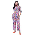 Generic Women's Polyester Floral 3-4th Sleeve Co-Ord Set (Multicolor)