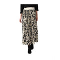 Generic Women's Georgette Chain Print Elasticated Skirt (Cream-Black)