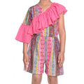 Generic Girl's Cotton &amp; Polyester Printed 3/4th Sleeves Dress (Pink)