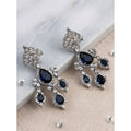 Generic Women's Brass Silver Plated Drop Earrings (Blue)