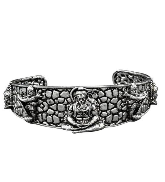 Hanumanji Half Wrist Kada, Silver