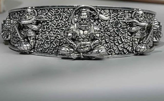 Hanumanji Half Wrist Kada, Silver