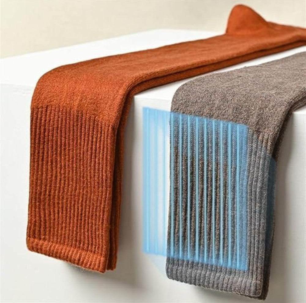 Warm Wool Thigh High Socks, Multicolour