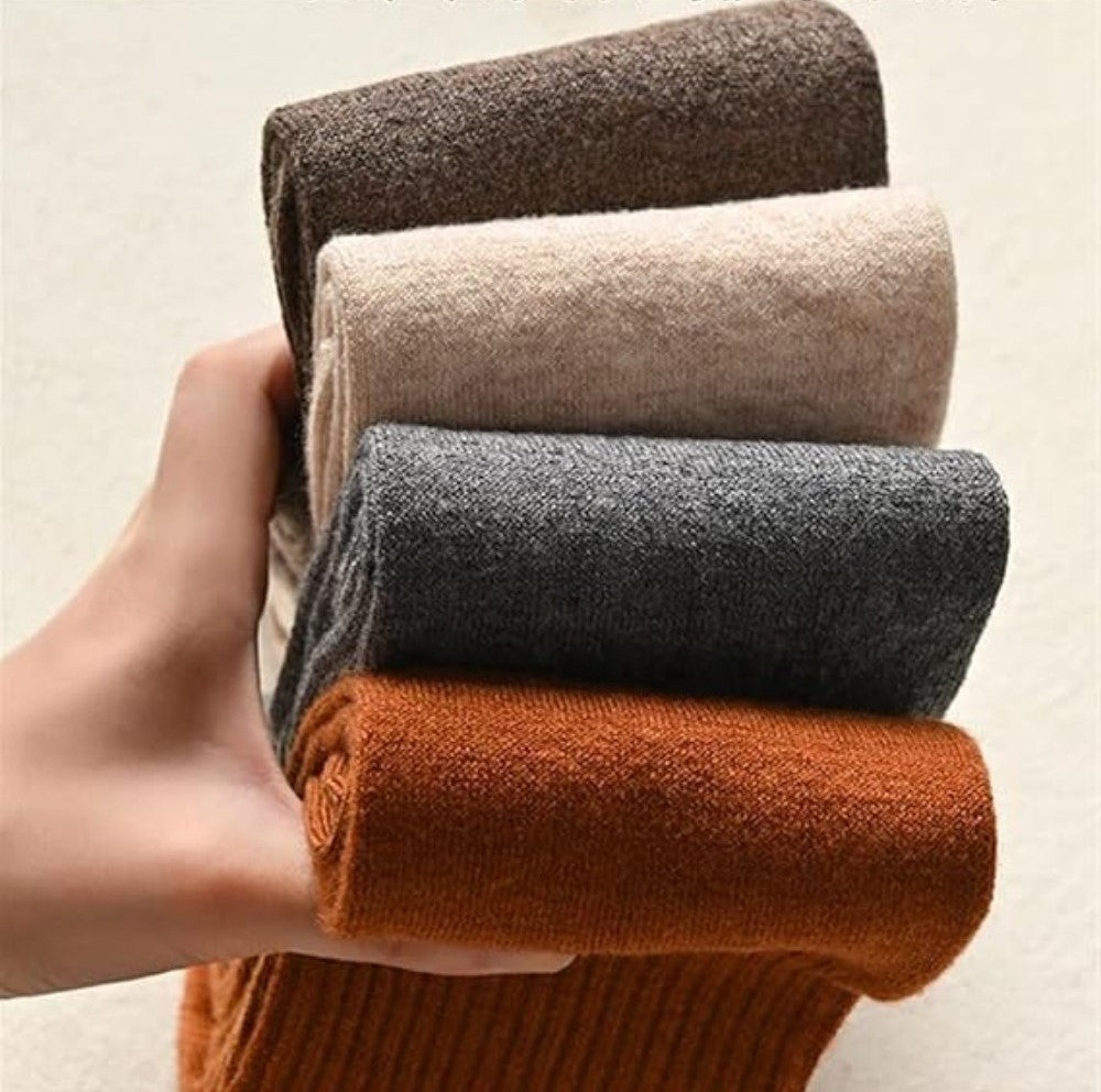 Warm Wool Thigh High Socks, Multicolour