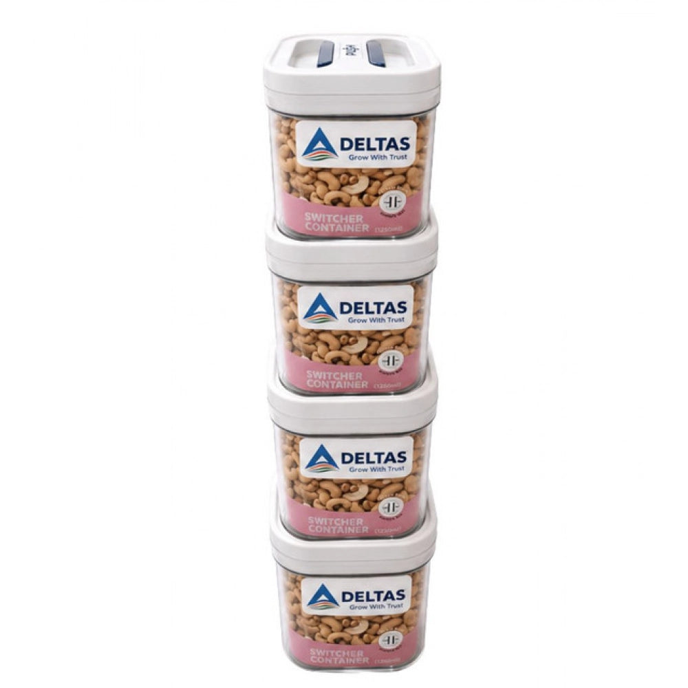 Generic Pack of 4 Switchers Airtight Storage Container Set 1250 ML (White)