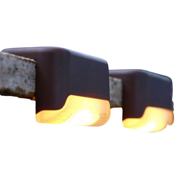 Solar Stair & Deck Lights, Pack of 4, Black