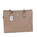 Generic Women's Polyurethane Croco Shoulder Tote Bag (Beige)