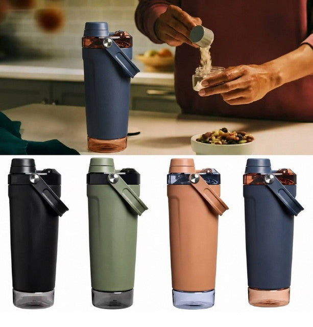 Stainless Steel Gym Water Bottle with Carry Strap