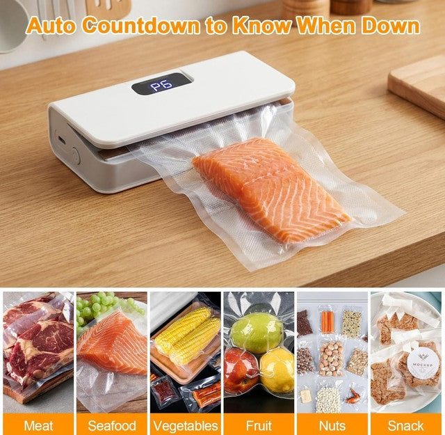 Mini Handheld Bag Sealer with Cutter & 6 Heat Settings