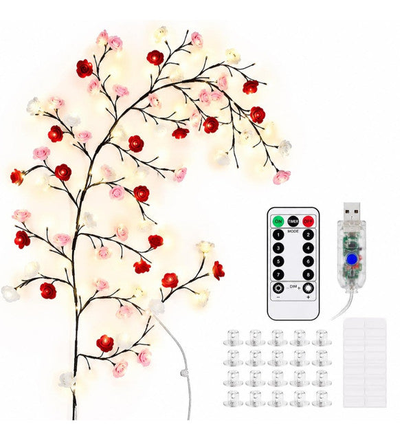 Rose Tree Light with Warm White LEDs, USB Powered