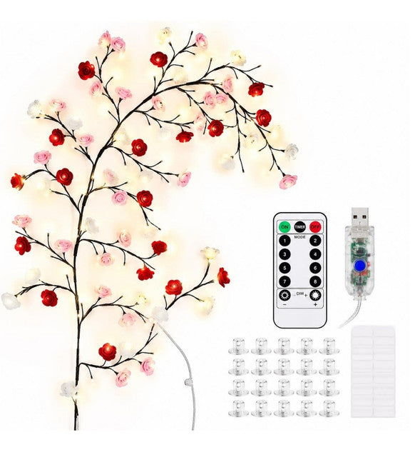 Rose Tree Light with Warm White LEDs, USB Powered