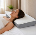 Orthopedic Memory Foam Pillow, Standard Size, White & Grey