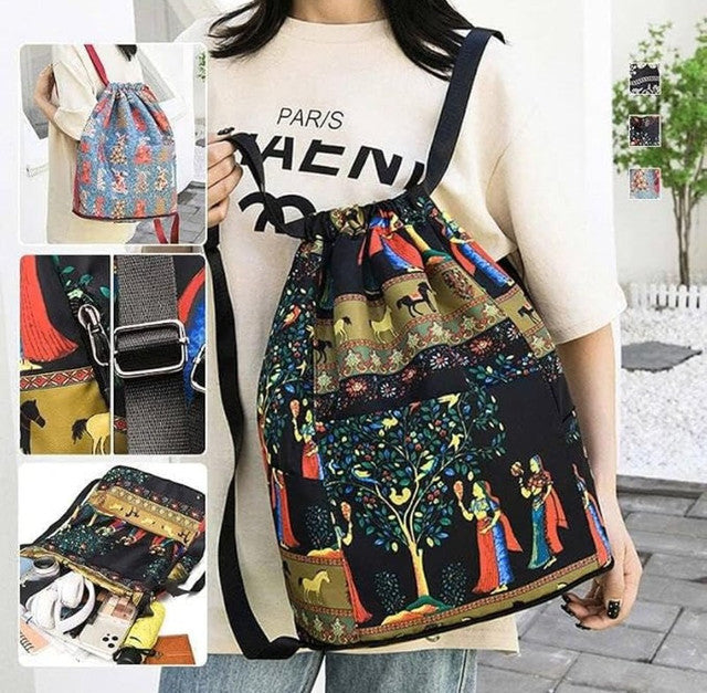 Nylon Polyester Printed Backpack, Multicolour