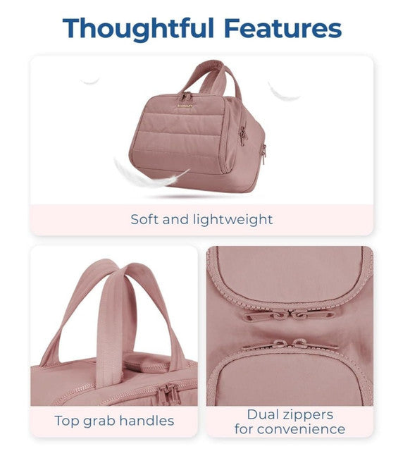 Polyester 4-in-1 Travel Toiletry Bag, Peach