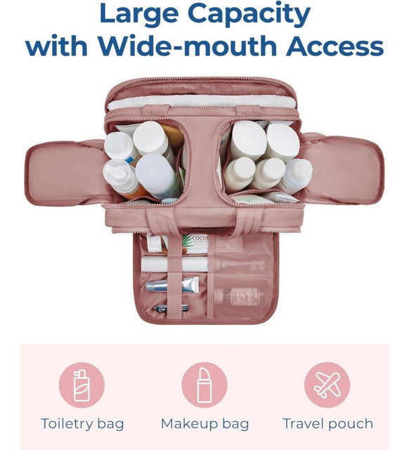 Polyester 4-in-1 Travel Toiletry Bag, Peach