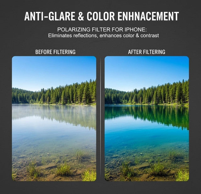 2-in-1 CPL & Star Mobile Camera Lens Filter, 52 mm, Black