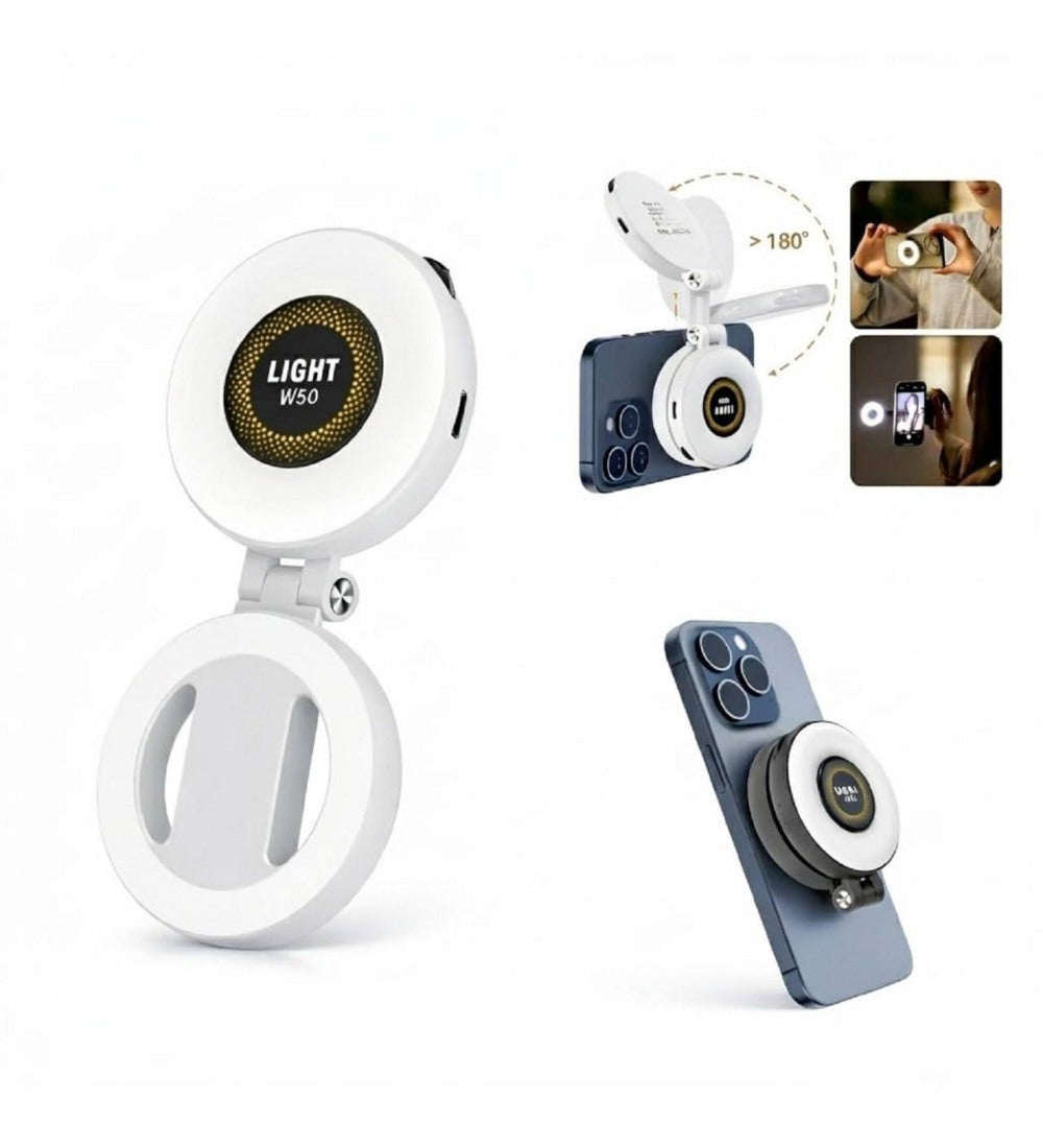 W50 Magnetic Selfie Light with 3 Brightness Modes, White