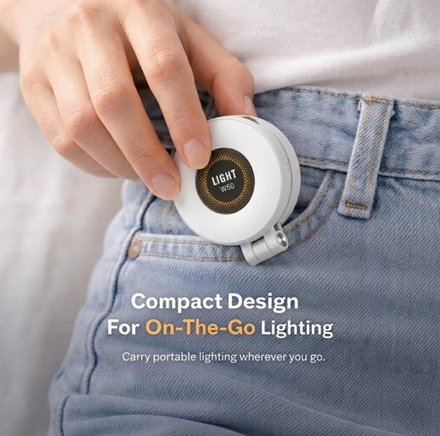 W50 Magnetic Selfie Light with 3 Brightness Modes, White
