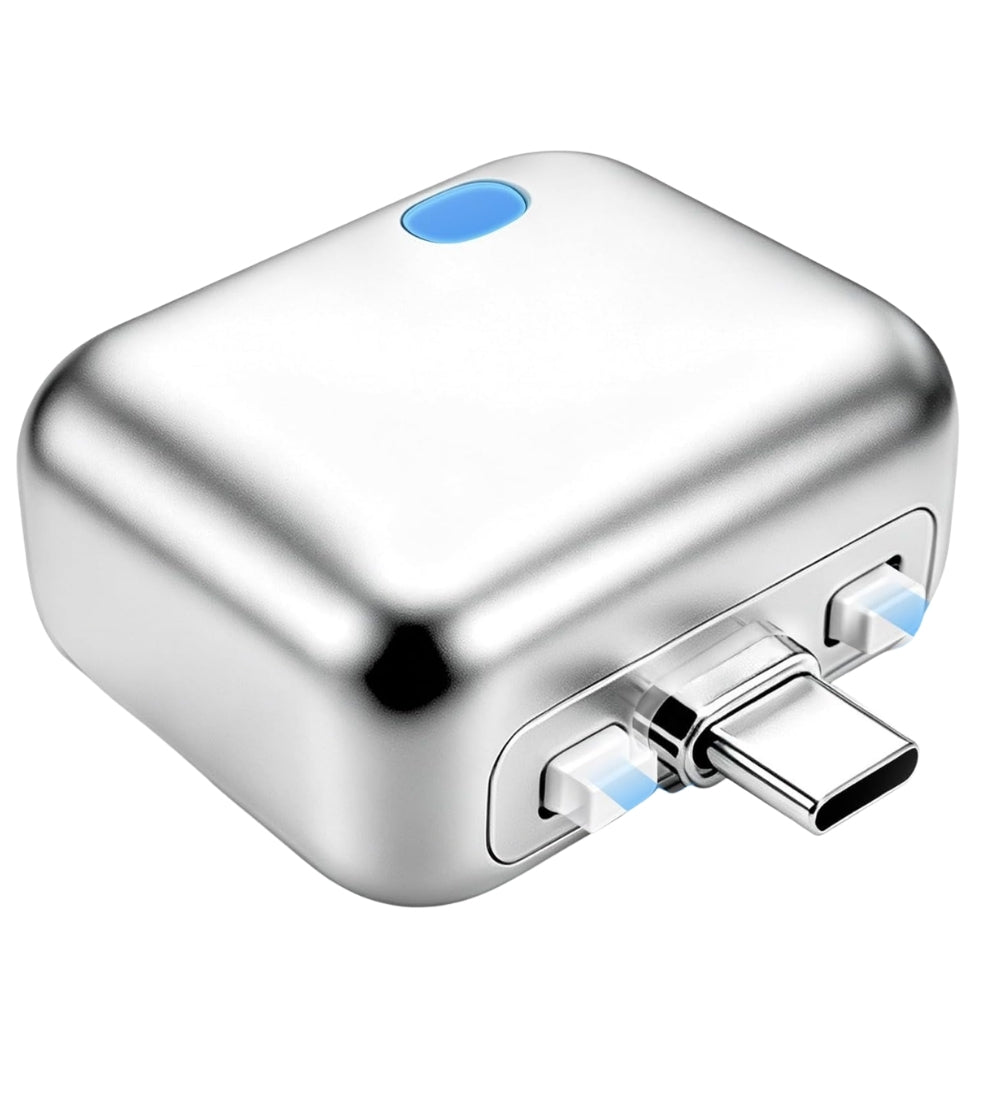 Auto Eject Type-C Charger with Overcharge Cut-Off, Silver