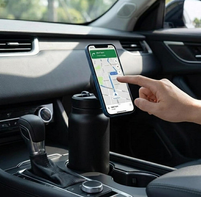 Stainless Steel Water Bottle with Magnetic Phone Holder Lid