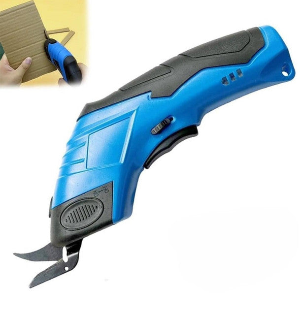 Cordless Rechargeable Electric Fabric Scissors, Blue & Black