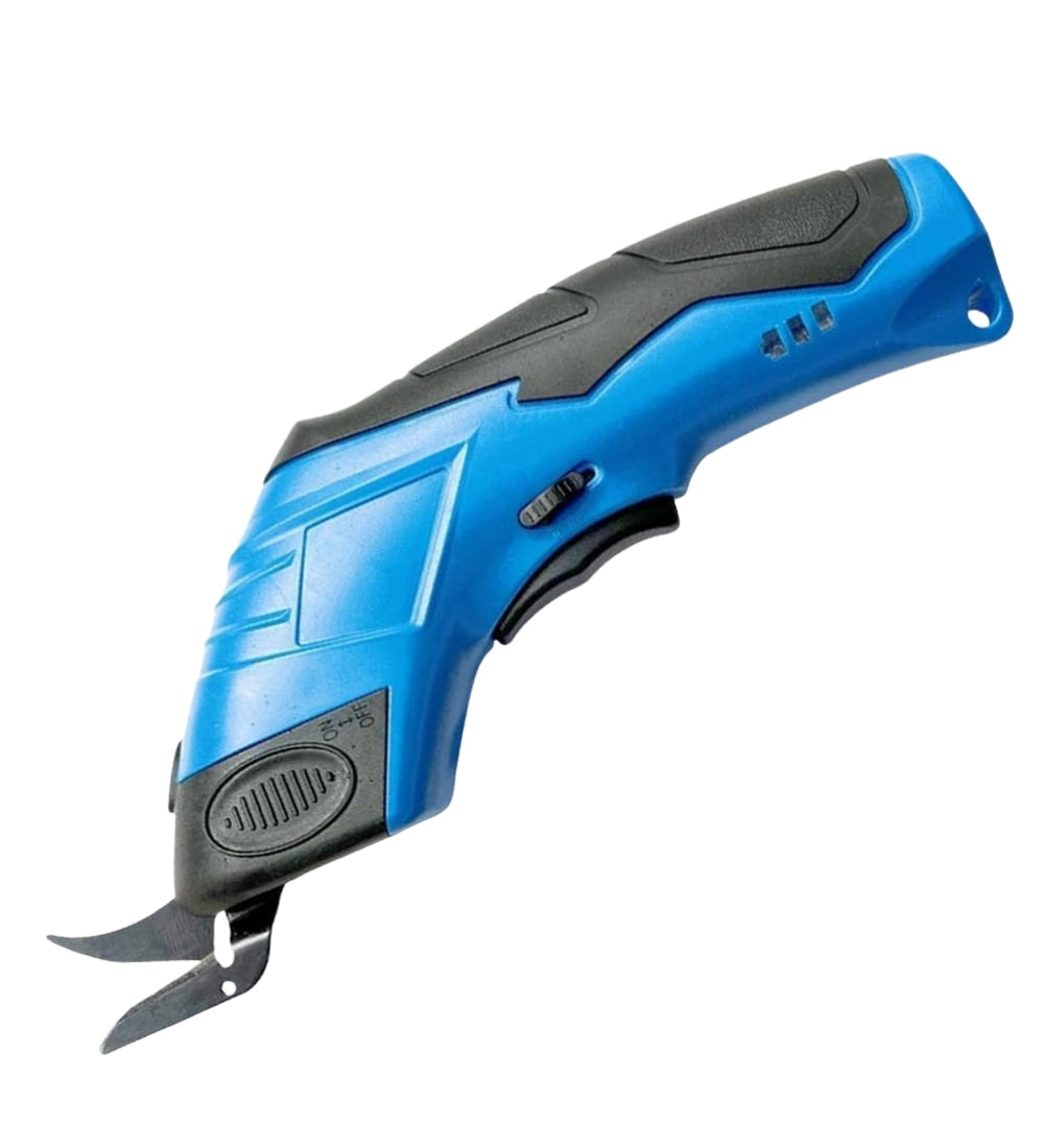 Cordless Rechargeable Electric Fabric Scissors, Blue & Black