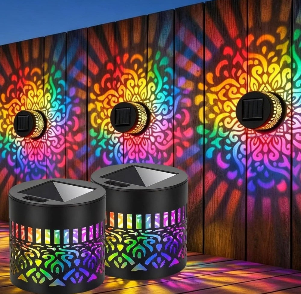 Solar Mandala Garden Light with 7 Colour Modes, Metal