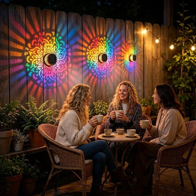 Solar Mandala Garden Light with 7 Colour Modes, Metal
