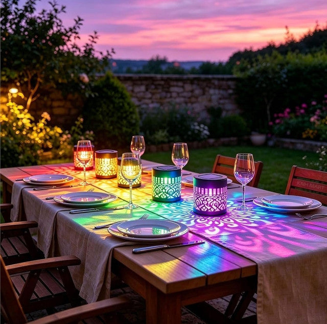 Solar Mandala Garden Light with 7 Colour Modes, Metal