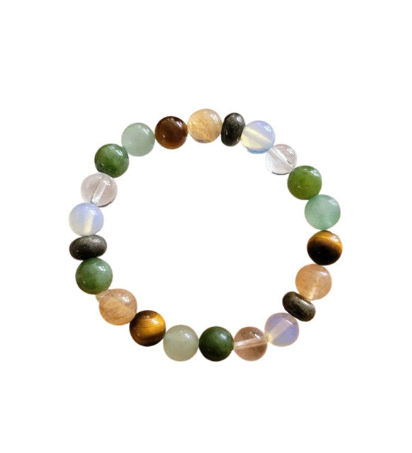 Crystal Rashi Bracelet with Polished Beads, Multicolour