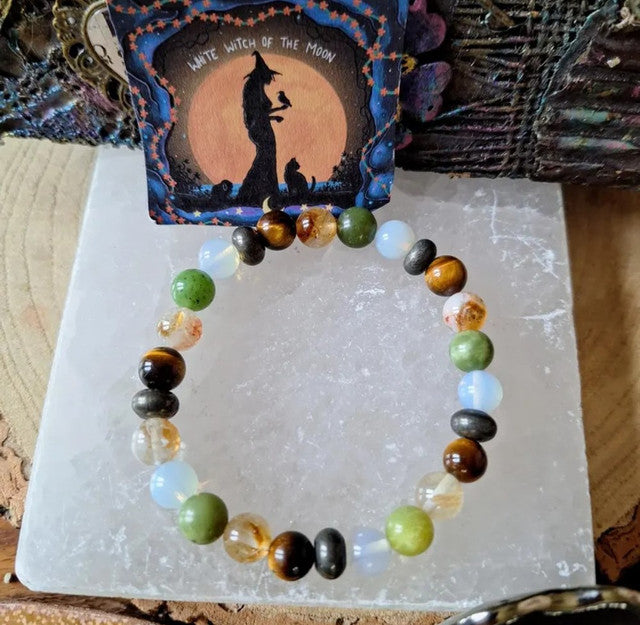 Crystal Rashi Bracelet with Polished Beads, Multicolour