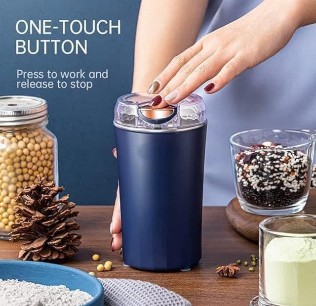 Electric Coffee Bean & Spice Grinder, Navy Blue