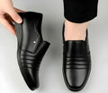 Men's Synthetic Leather Solid Slip-On Formal Shoes (Black)